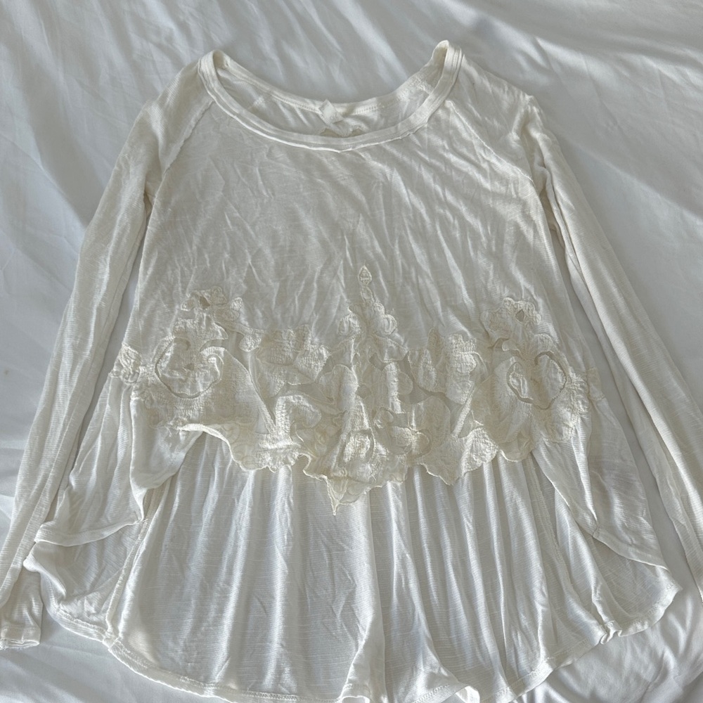 Elegant Cream Lace Women's Top - will steam before shipping